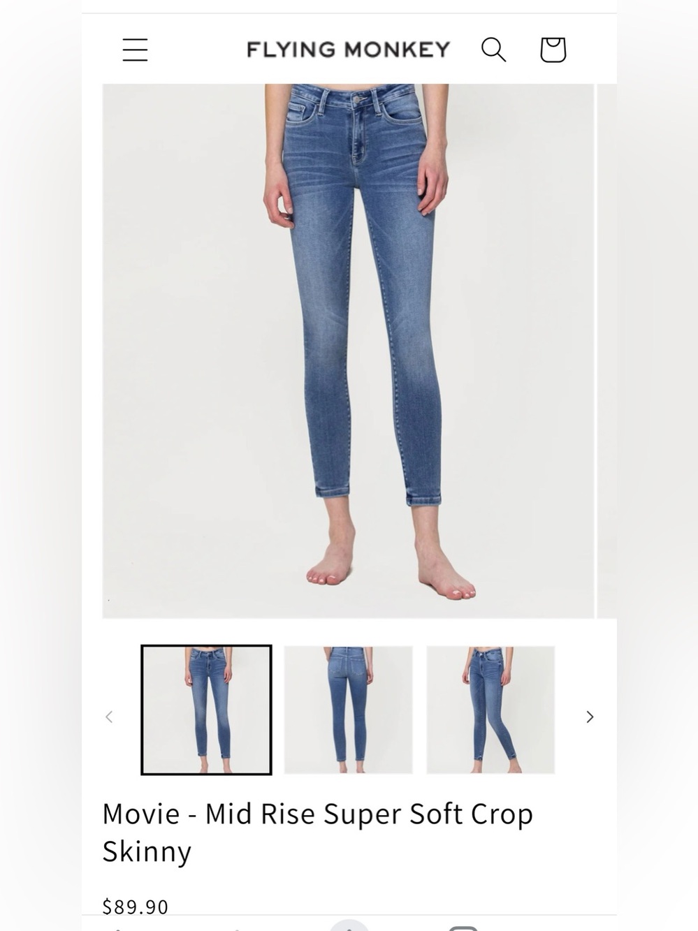 Flying Monkey GUC Mid-Rise 
Super Soft Darker wash 
Denim Skinny Jeans | Size 26 - Picture 11 of 11